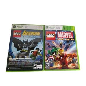 LEGO Batman & Marvel Super Heroes Xbox 360 Game Lot Complete